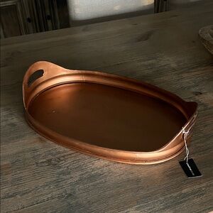 Creative Co-Op Antique Copper Large Oval Tray NWT